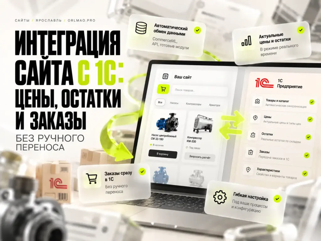 Интеграция сайта с 1С: цены, остатки и заказы без ручного переноса